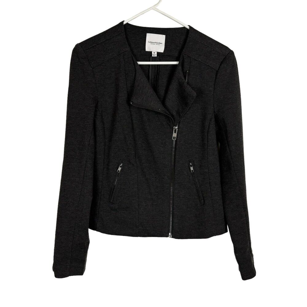 Catherine Malandrino Runway Style Ponte Moto Fitted Zip Jacket Women's Medium